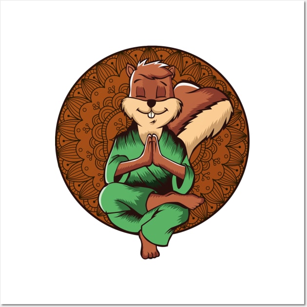 Squirrel Buddha Wall Art by underheaven